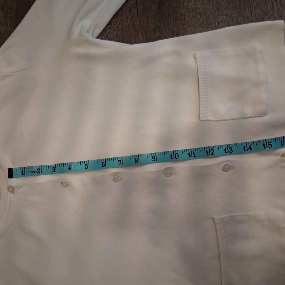 J.Crew Women's White Button-Up Crewneck Cardigan - Picture 7 of 7